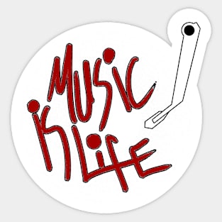 music is life gramophone themed design Sticker